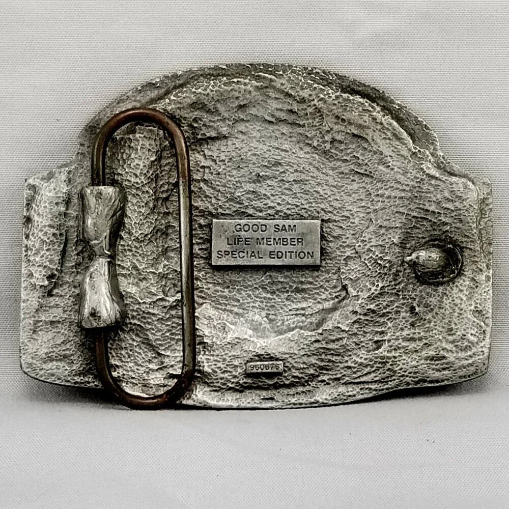 Vintage Good Sam Club Life Member Special Edition Pewter‎ Belt Buckle RV Camper